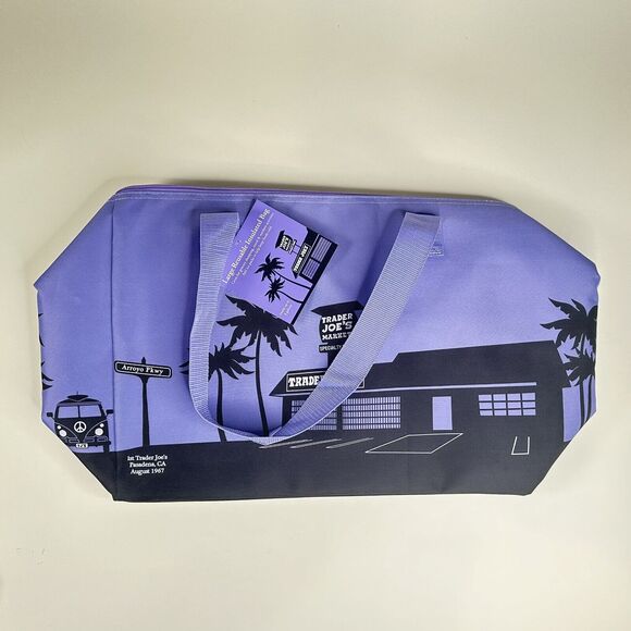 New Trader Joe's “LAVENDER” Insulated Extra Large Cooler Reusable Shopping Bag! - Picture 1 of 8